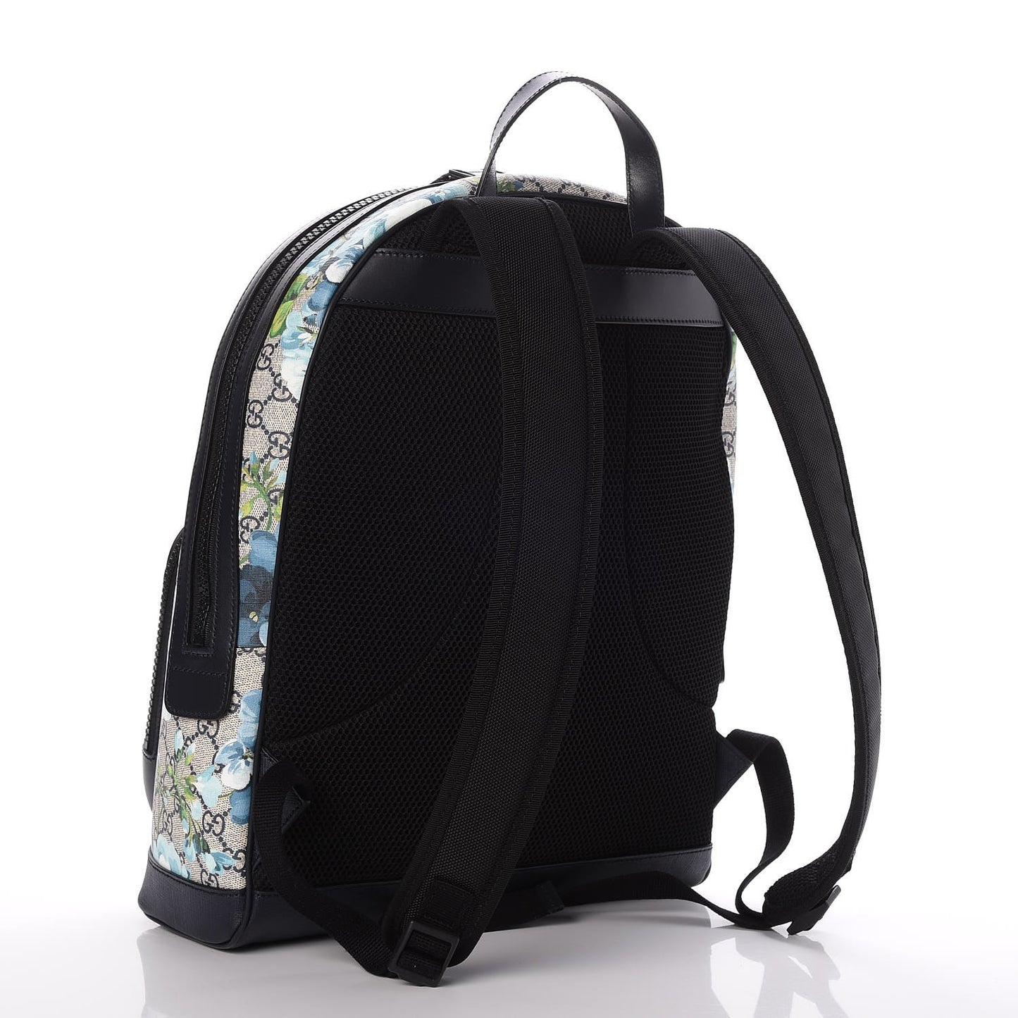 GG Supreme Monogram Blooms Medium Day Backpack Beige Blue Navy