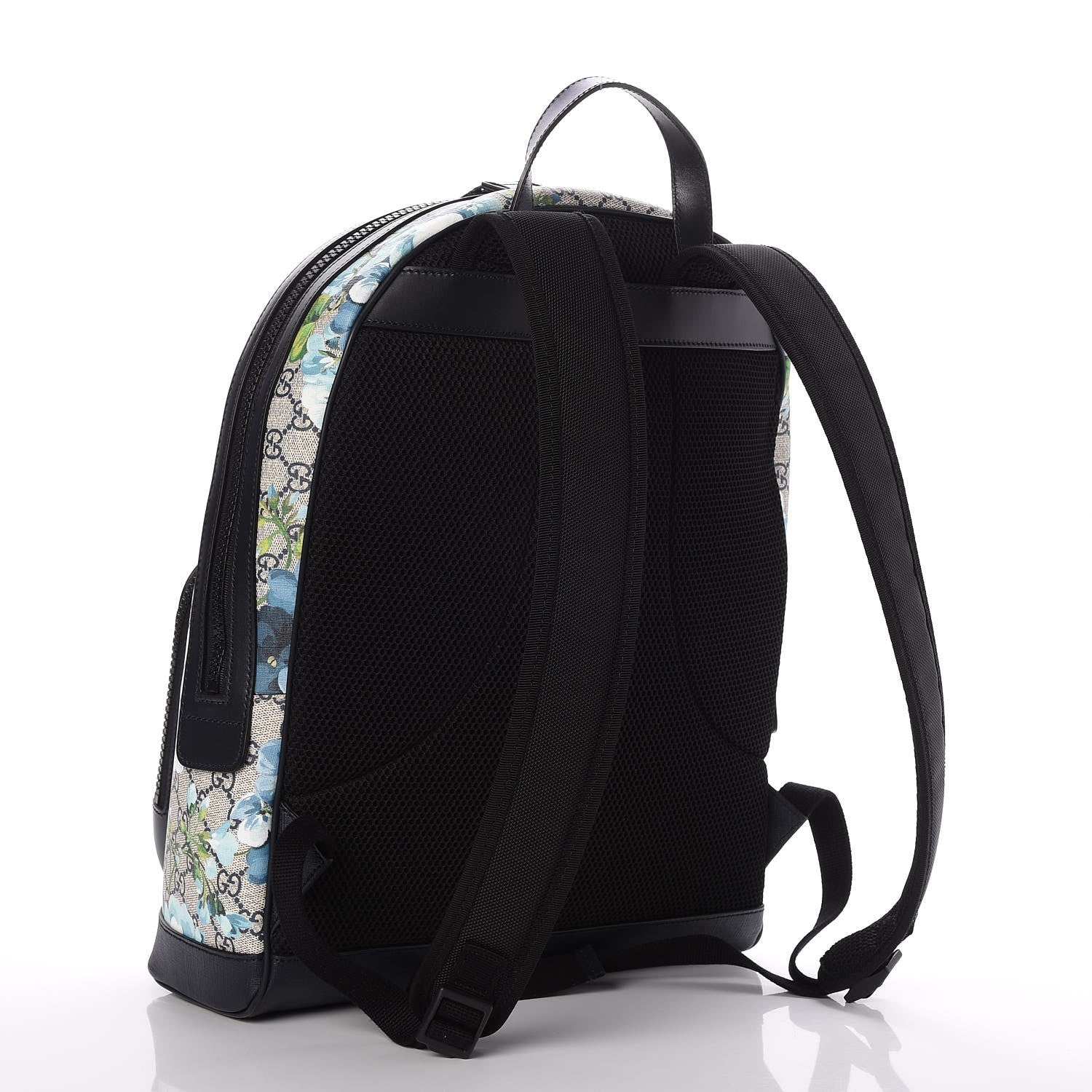 Gucci GG Supreme Monogram Blooms Medium Day Backpack Beige Blue Navy 3 of 8