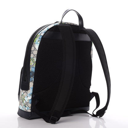 Gucci GG Supreme Monogram Blooms Medium Day Backpack Beige Blue Navy 3 of 8