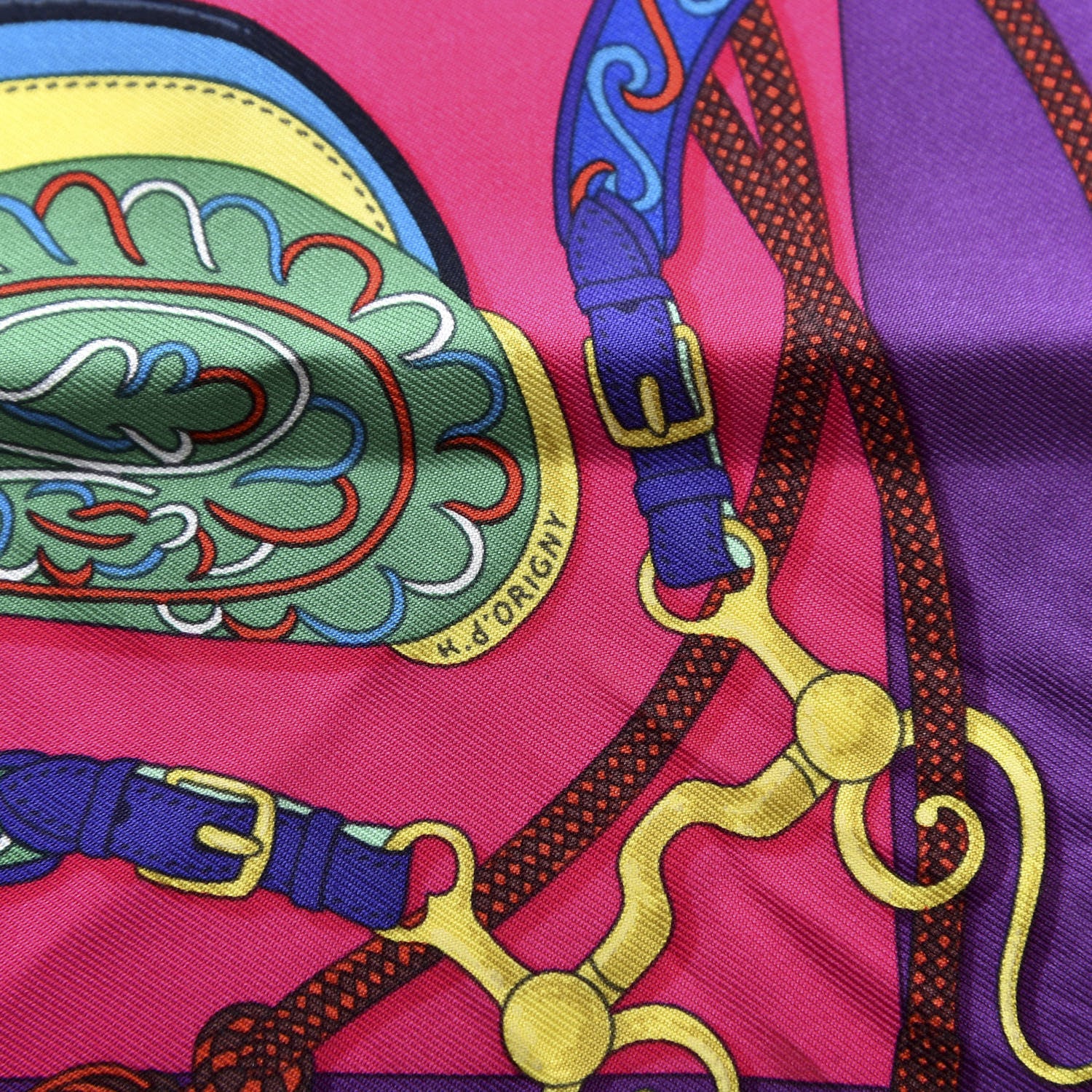 Hermes Silk Festival des Amazones Scarf 90 Violet Fuchsia Jaune Vif 2 of 4