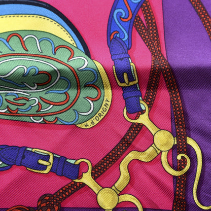 Hermes Silk Festival des Amazones Scarf 90 Violet Fuchsia Jaune Vif 2 of 4