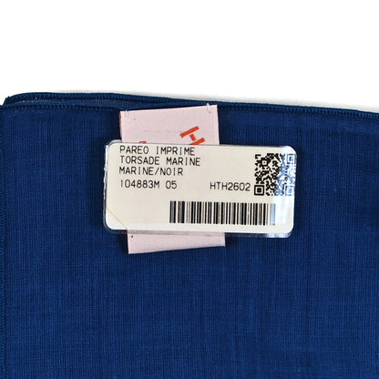 Hermes Cotton Printed Savana Dance Beach Pareo  Marine Black 3 of 3