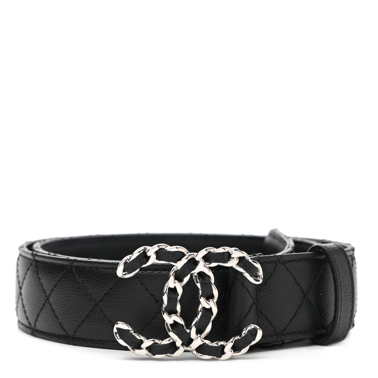 Caviar Quilted CC Chain Belt 85 34 Black