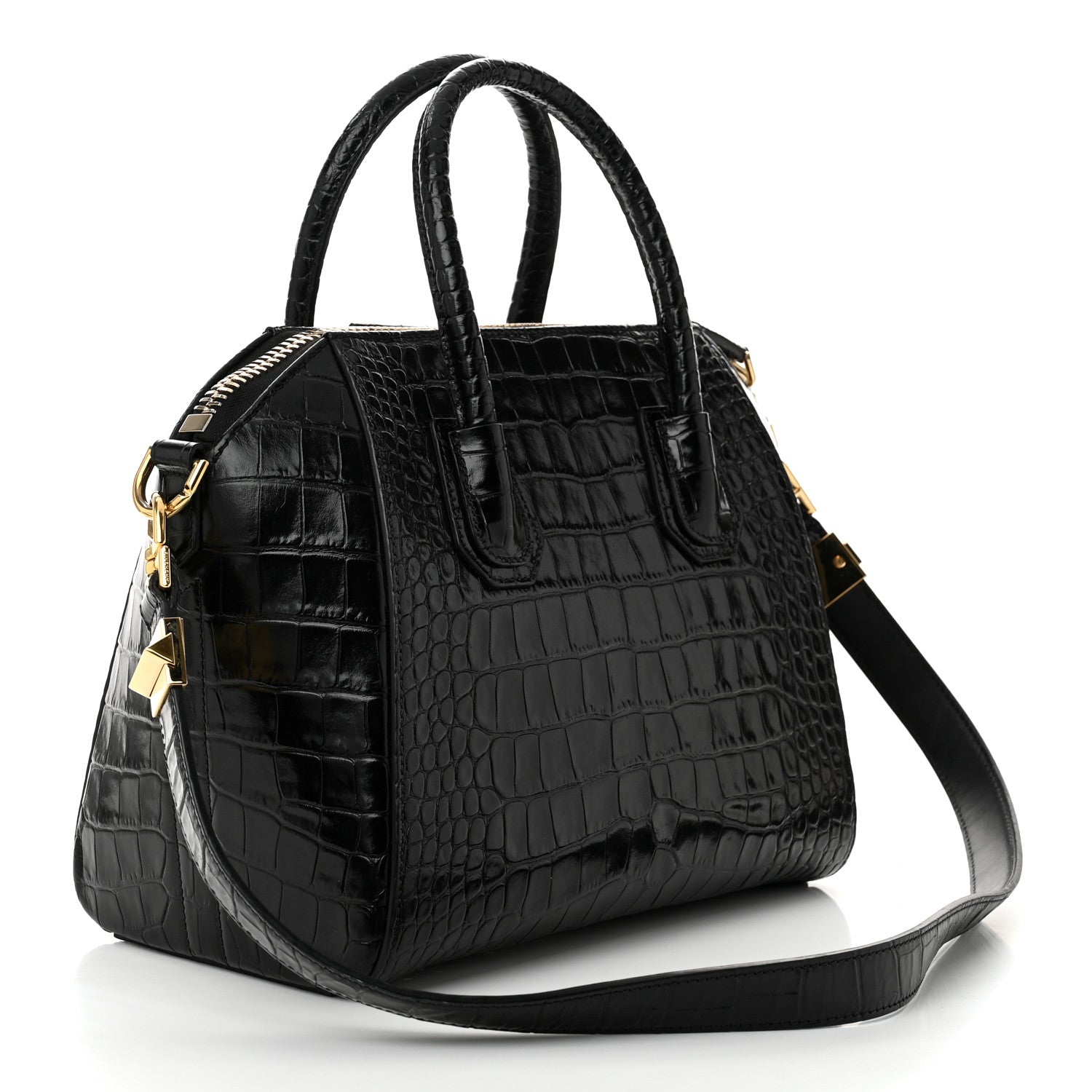 Givenchy Calfskin Crocodile Embossed Small Antigona Black 3 of 10