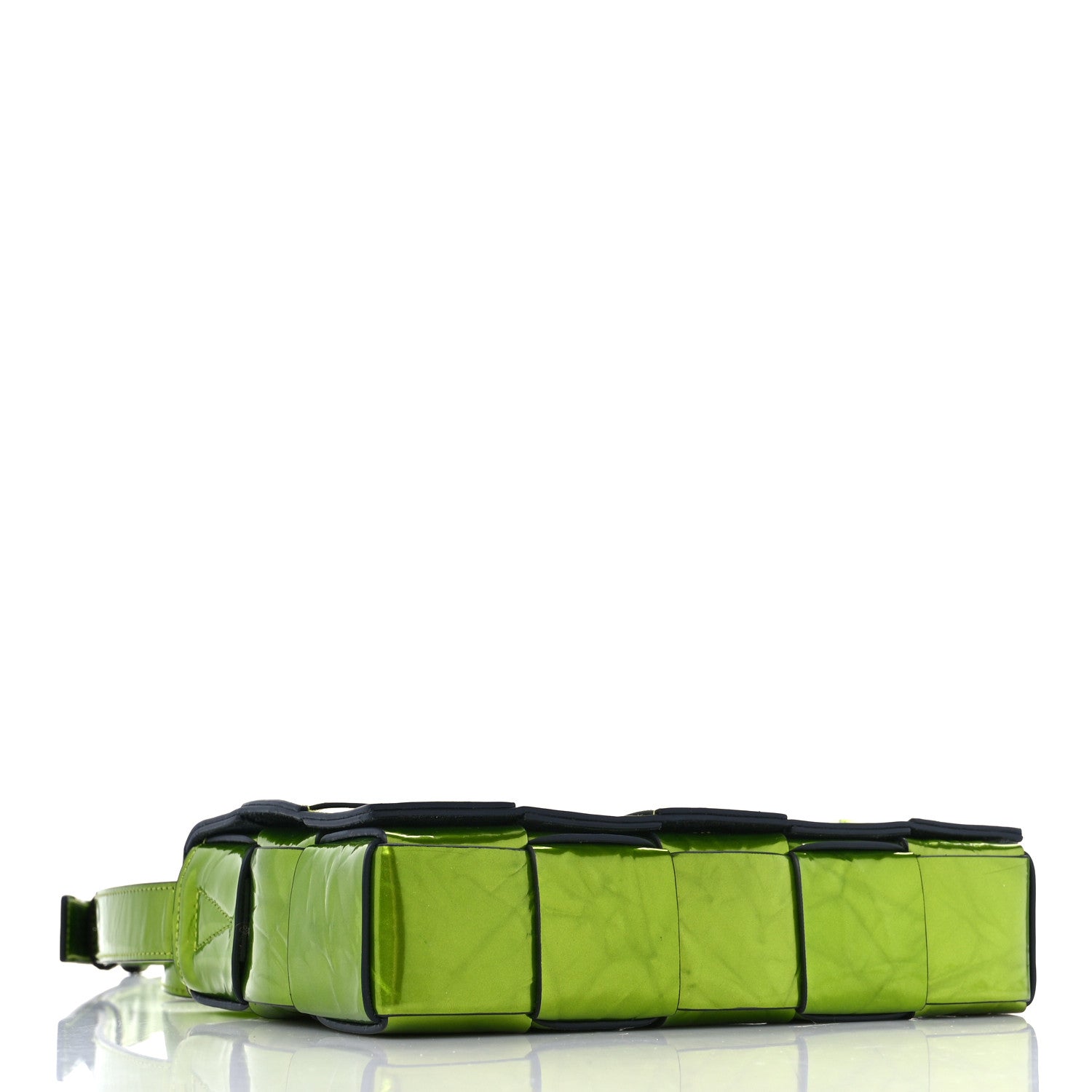 Bottega Veneta Metallic Crushed Calfskin Maxi Intrecciato Cassette Crossbody Bag Chlorophyll 4 of 8