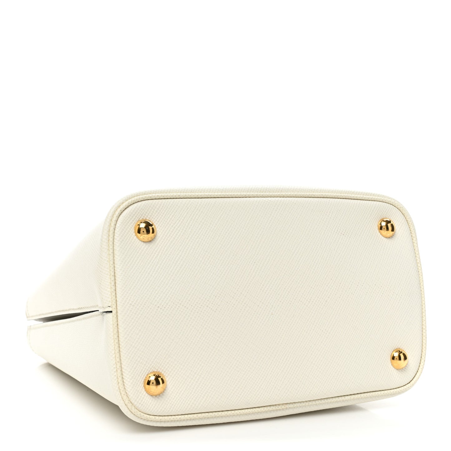 Saffiano Cuir Medium Panier Bucket Bag Bianco Black