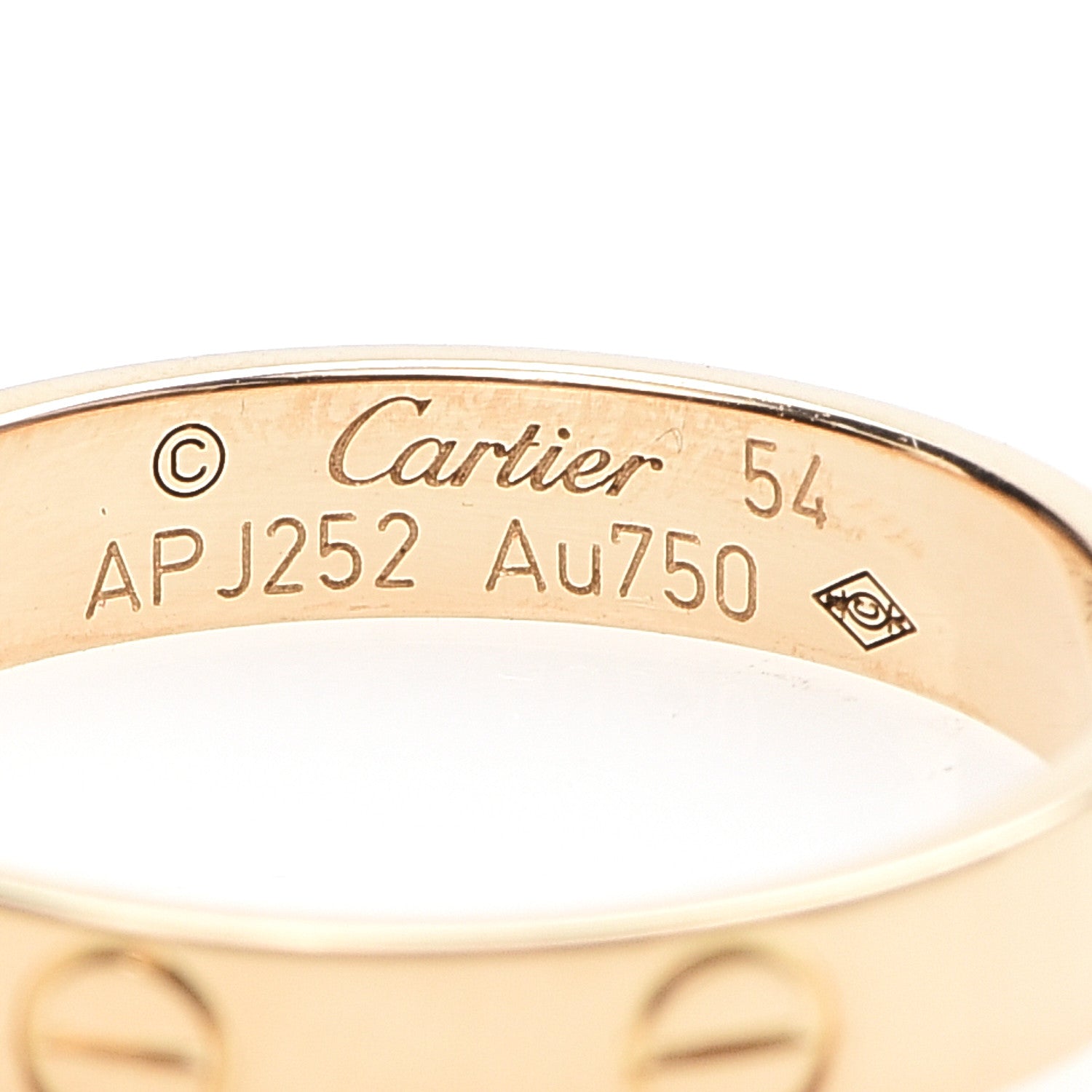 Cartier 18K Yellow Gold 3.5mm LOVE Wedding Band Ring 54 6.75 4 of 4