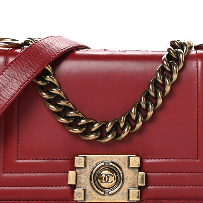 Chanel Glazed Calfskin Small Boy Flap Red 8 of 12