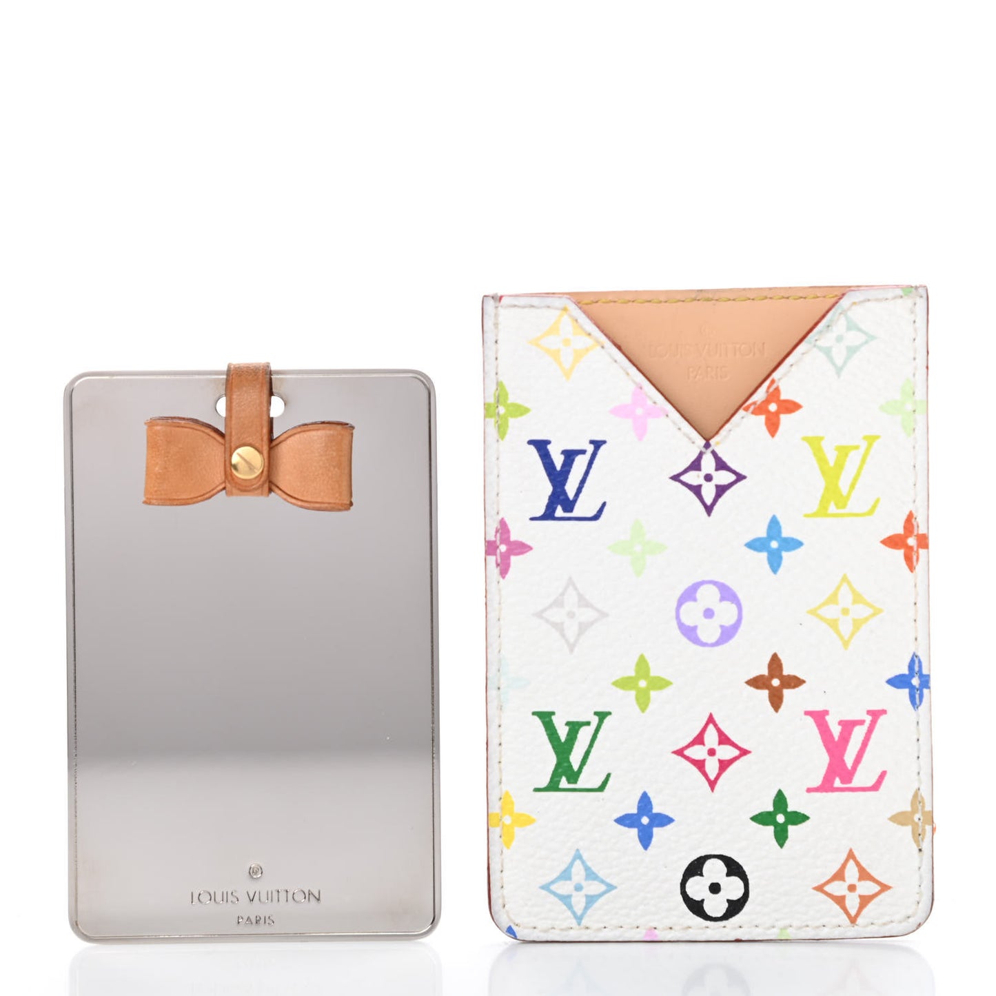 Monogram Multicolor Mirror and Case Pouch White