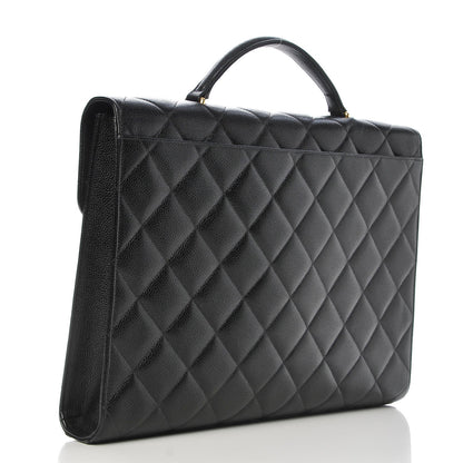 Chanel Caviar Quilted Briefcase Laptop Bag Black 3 of 8