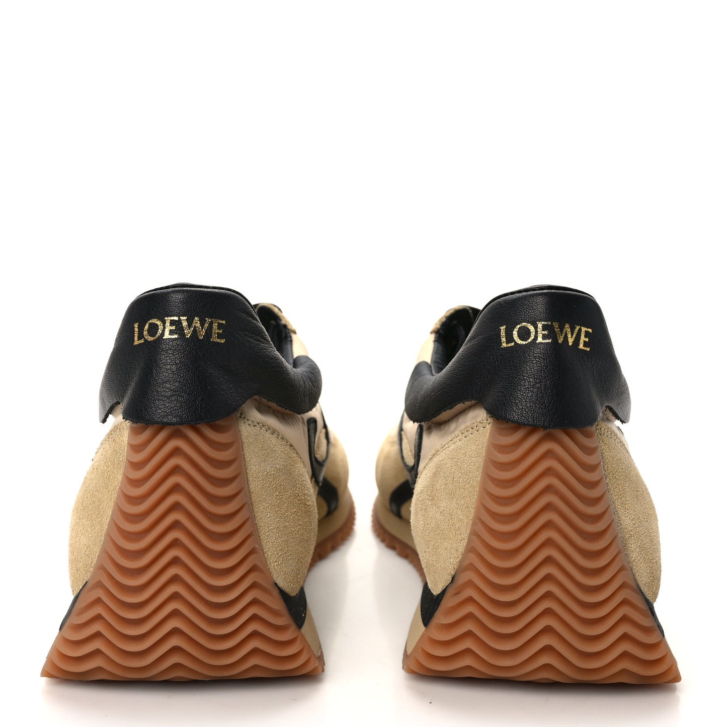 Nylon Suede Flow Runner Sneakers 41 Gold Black