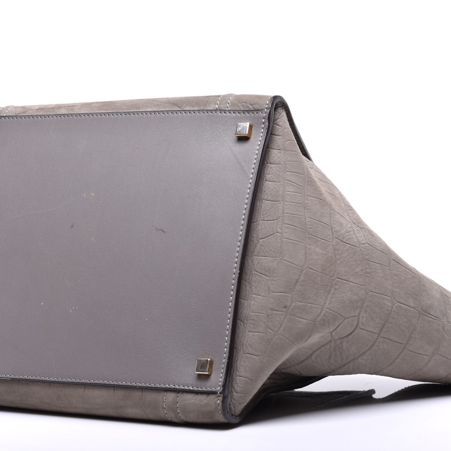 Crocodile Embossed Nubuck Medium Phantom Luggage Grey