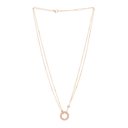 Cartier 18K Pink Gold 2 Diamond LOVE Necklace 3 of 5