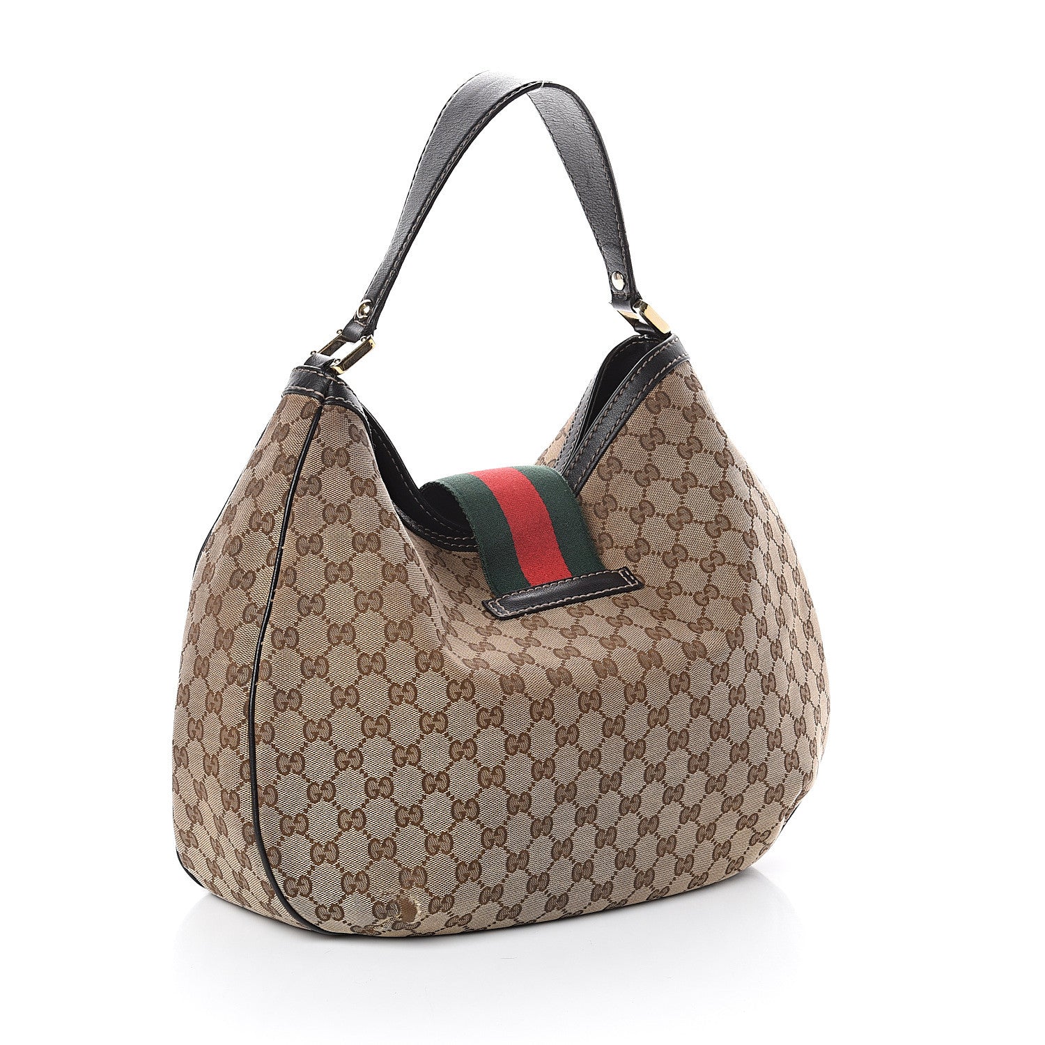 Gucci Monogram Large New Ladies Web Hobo Dark Brown 2 of 8