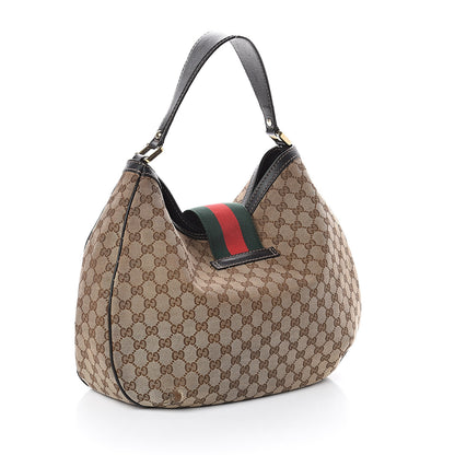 Gucci Monogram Large New Ladies Web Hobo Dark Brown 2 of 8