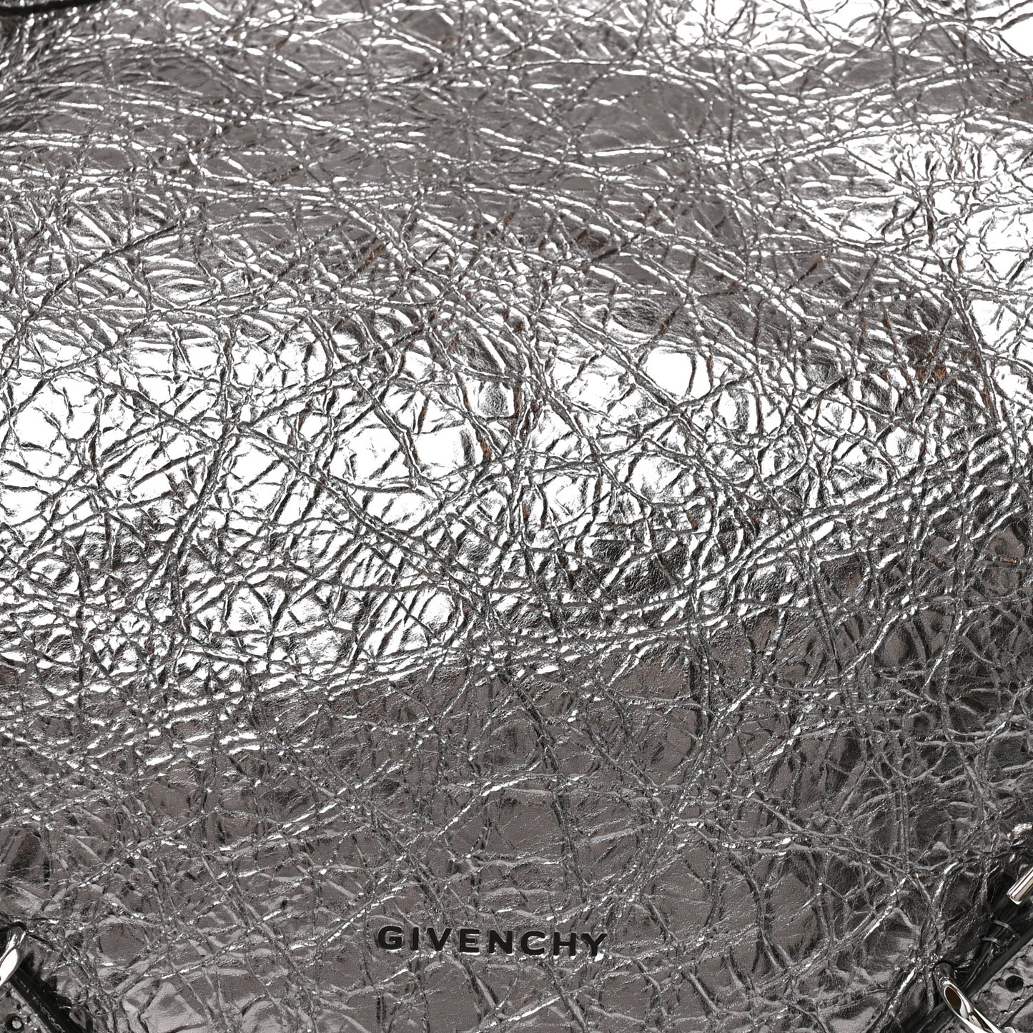 Metallic Calfskin Medium Voyou Bag Silver