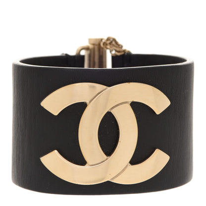 Chanel Calfskin CC Wide Cuff M Black 1 of 6