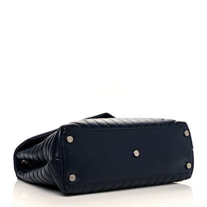 Saint Laurent Calfskin Y Quilted Monogram Large Loulou Chain Satchel Blue 4 of 12