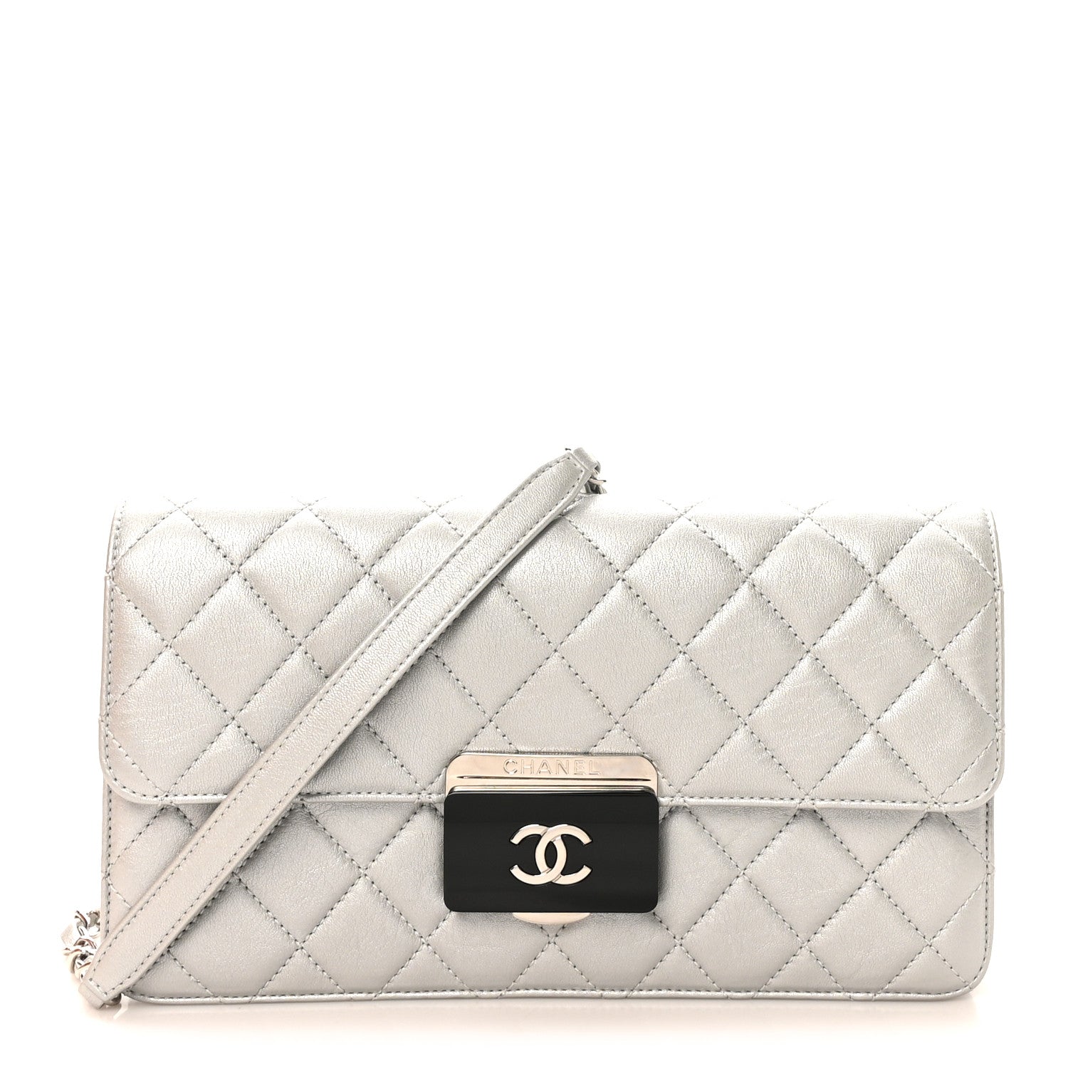 Chanel Metallic Sheepskin Quilted Small Beauty Lock Flap Silver 1 of 11