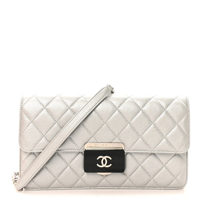 Chanel Metallic Sheepskin Quilted Small Beauty Lock Flap Silver 1 of 11