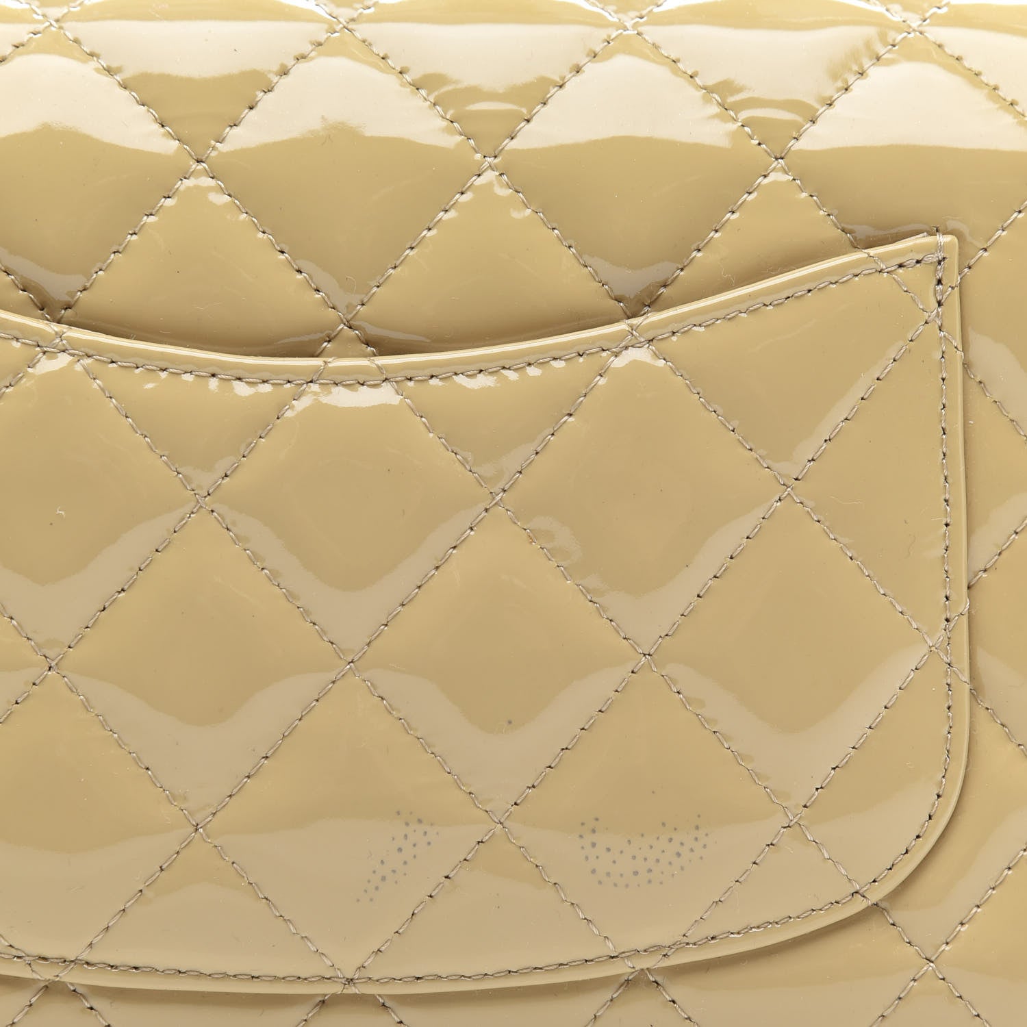 Chanel Patent Calfskin Quilted Mini Rectangular Flap Beige 11 of 12