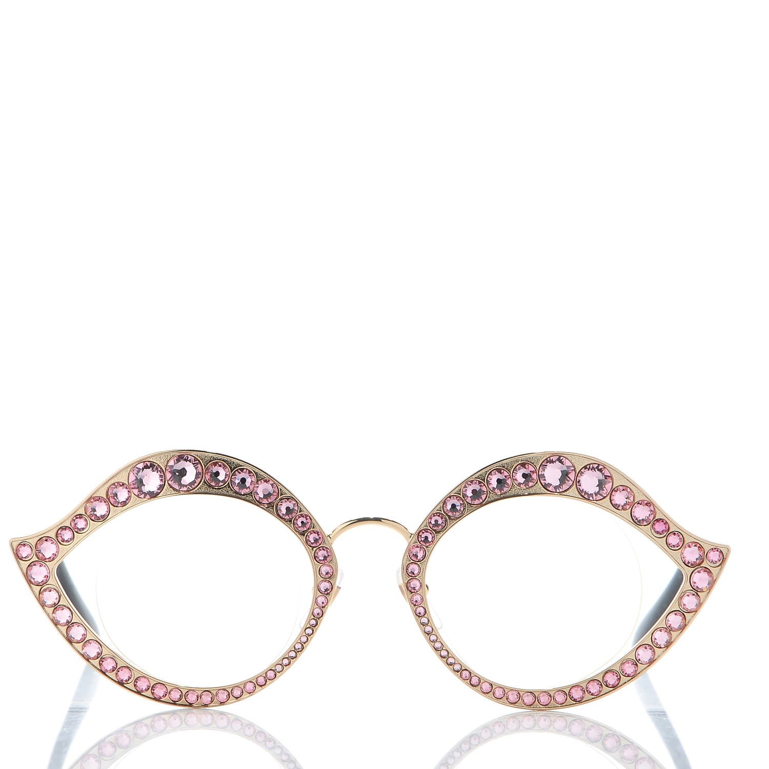 Gucci Metal Crystal Cat Eye Sunglasses GG0046S Pink 2 of 7