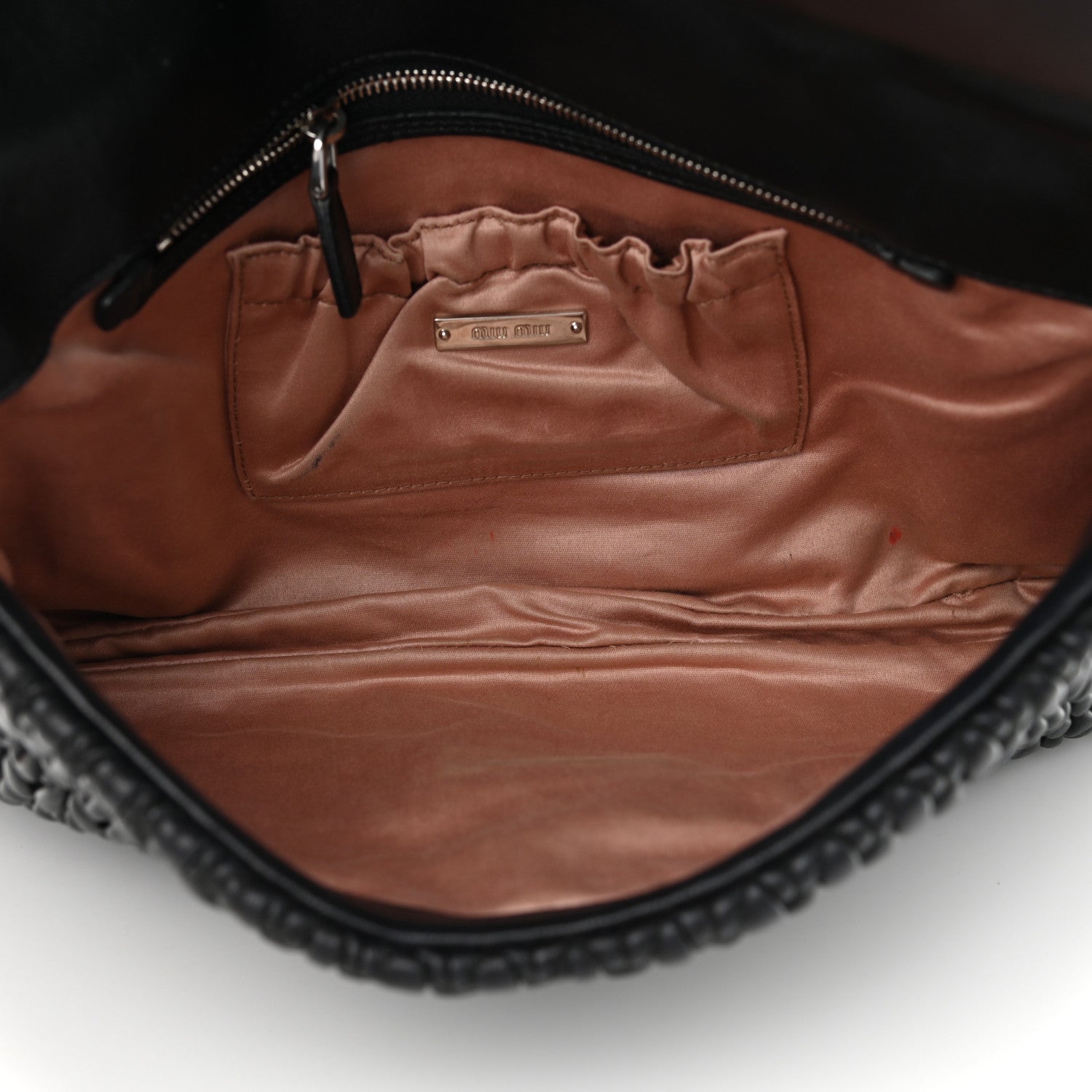 Miu Miu Nappa Matelasse Crystal Flap Clutch Black 5 of 12