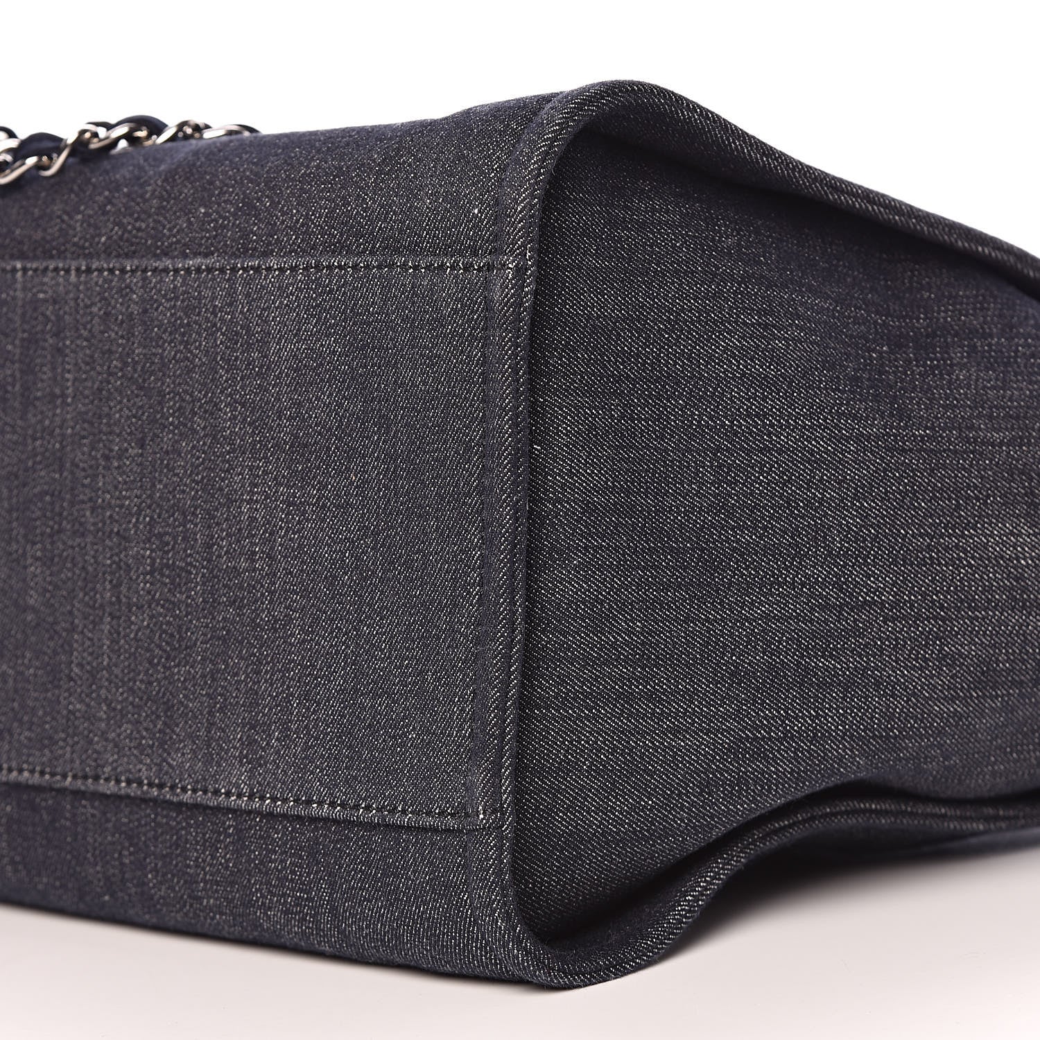 Chanel Denim Large Deauville Tote Dark Blue 9 of 9
