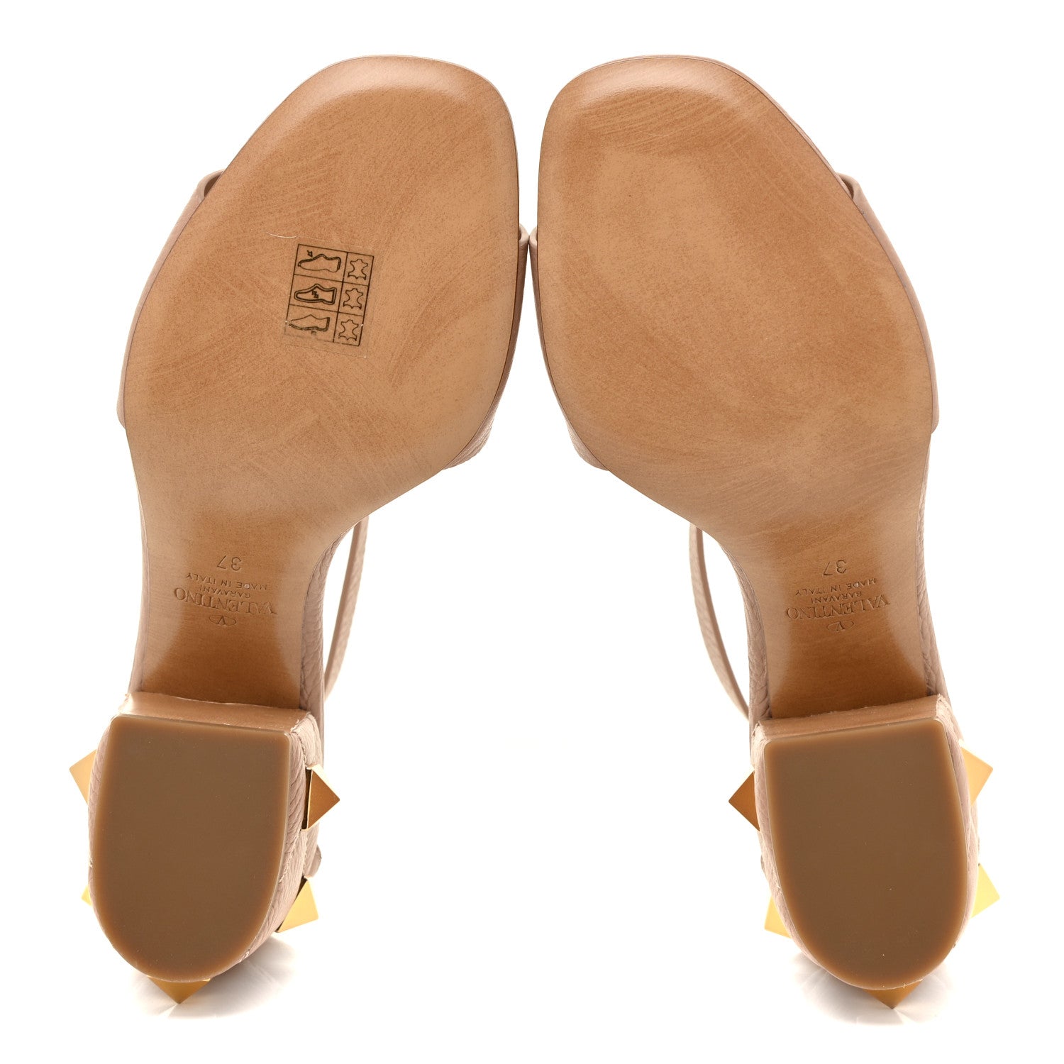 Valentino Garavani Grained Calfskin Roman Stud Ankle Strap 75mm Sandals 37 Rose Cannelle 6 of 11