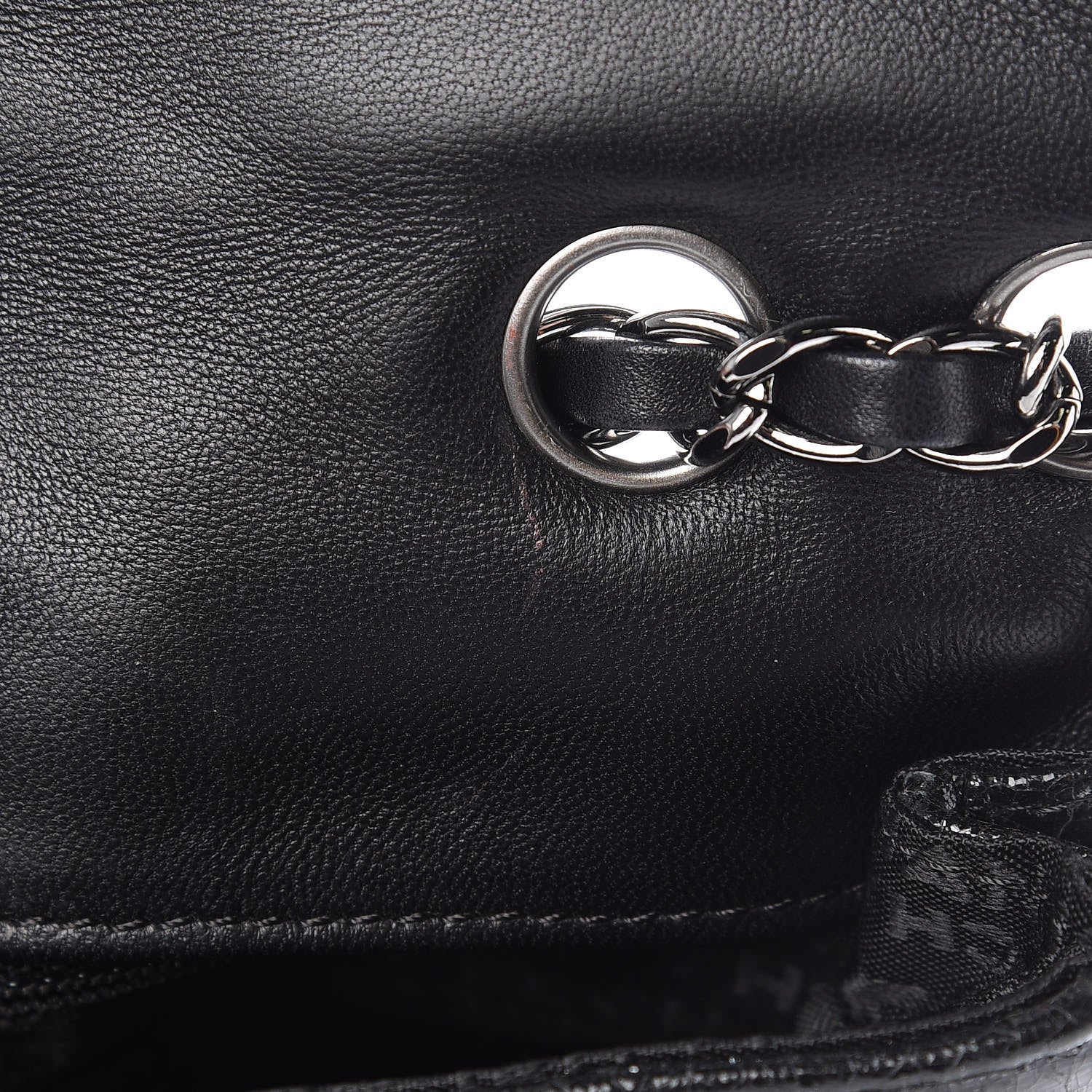 Chanel Glazed Crackled Calfskin Quilted Mademoiselle Flap Black 12 of 13