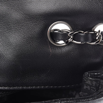 Chanel Glazed Crackled Calfskin Quilted Mademoiselle Flap Black 12 of 13