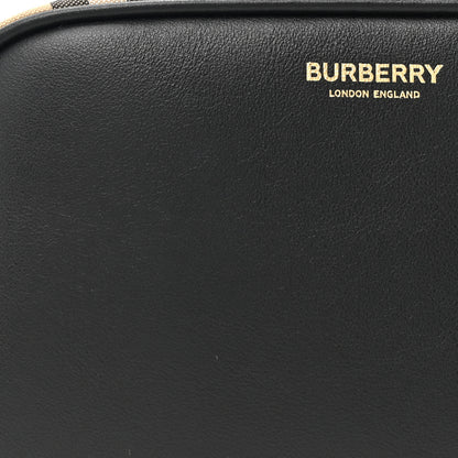Burberry Calfskin Vintage Check Half Cube Crossbody Bag Black 8 of 10