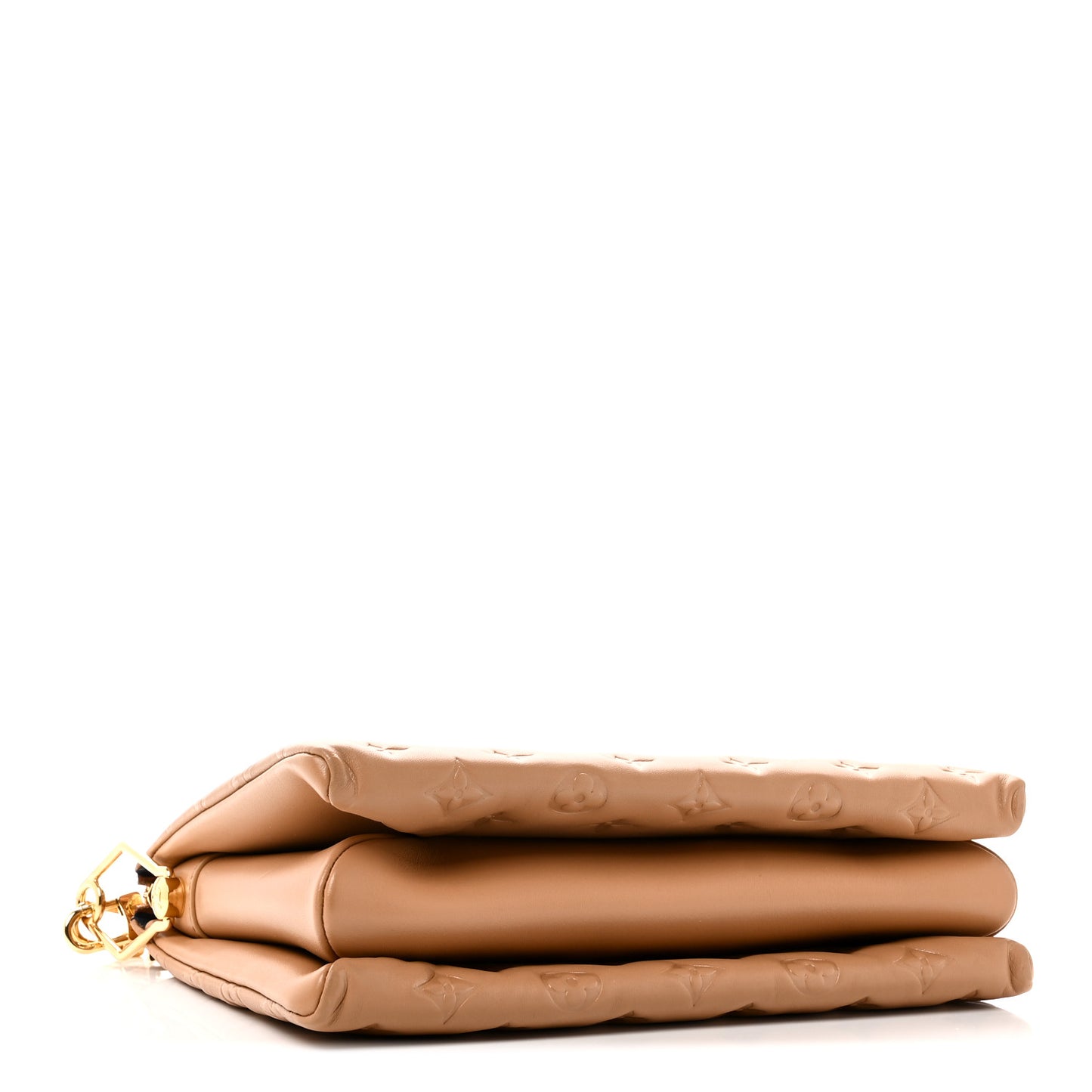 Lambskin Embossed Monogram Coussin PM Camel