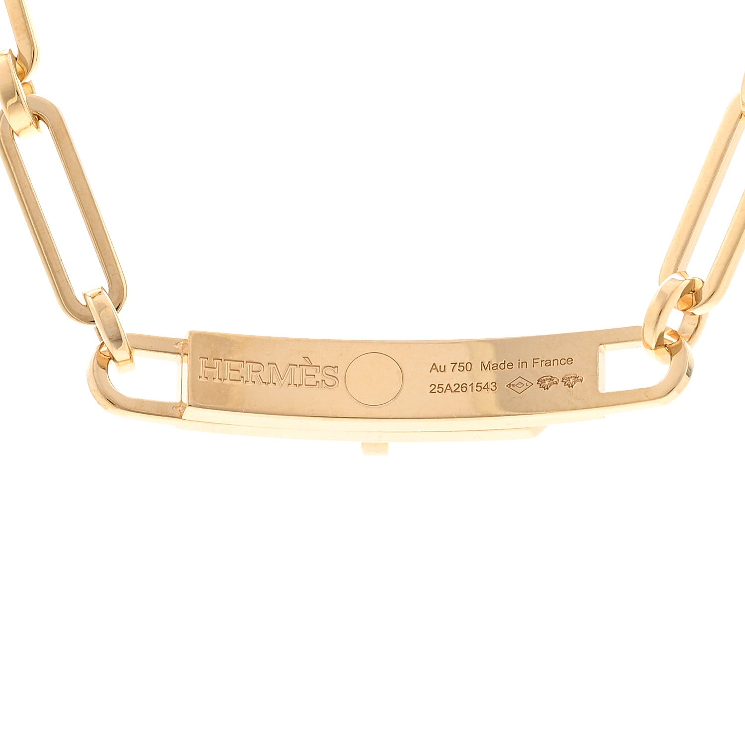 Hermes 18K Yellow Gold Diamond Pave Kelly Chaine Choker Necklace 4 of 5