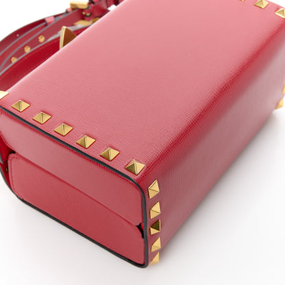 Valentino Garavani Grainy Calfskin Rockstud Alcove Box Top-Handle Bag Rouge Pur 9 of 11