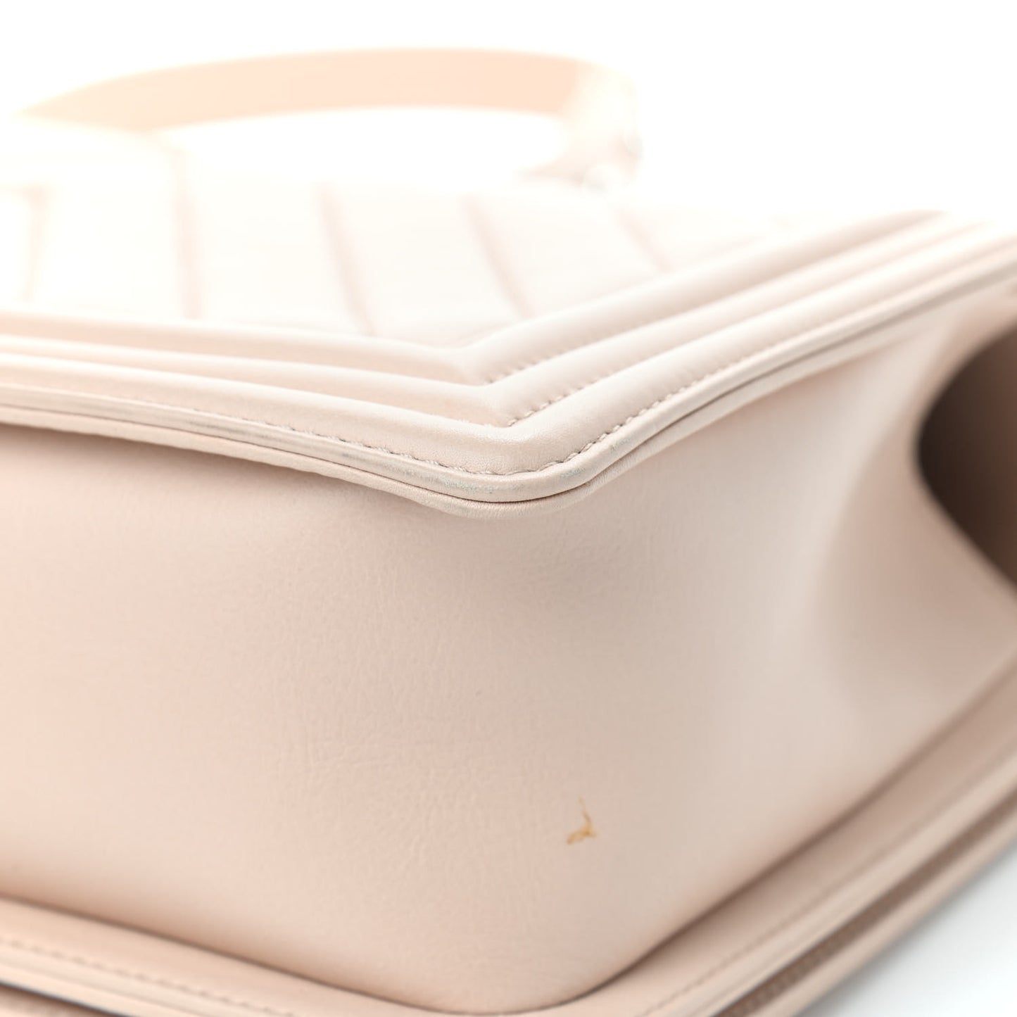 Calfskin Chevron Quilted New Medium Boy Flap Beige