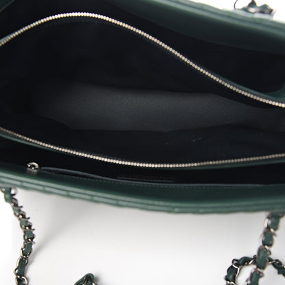 Chanel Lambskin Quilted CC Crossing Shopping Tote Green 4 of 10