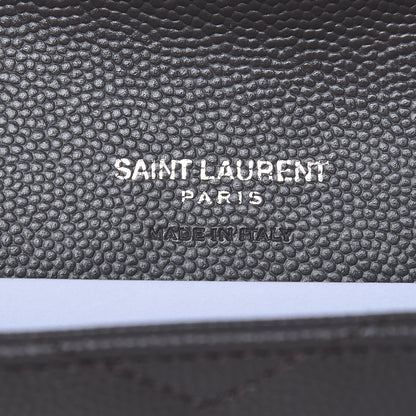 Saint Laurent Grain De Poudre Matelasse Chevron Small Monogram Envelope Wallet Earth 5 of 7