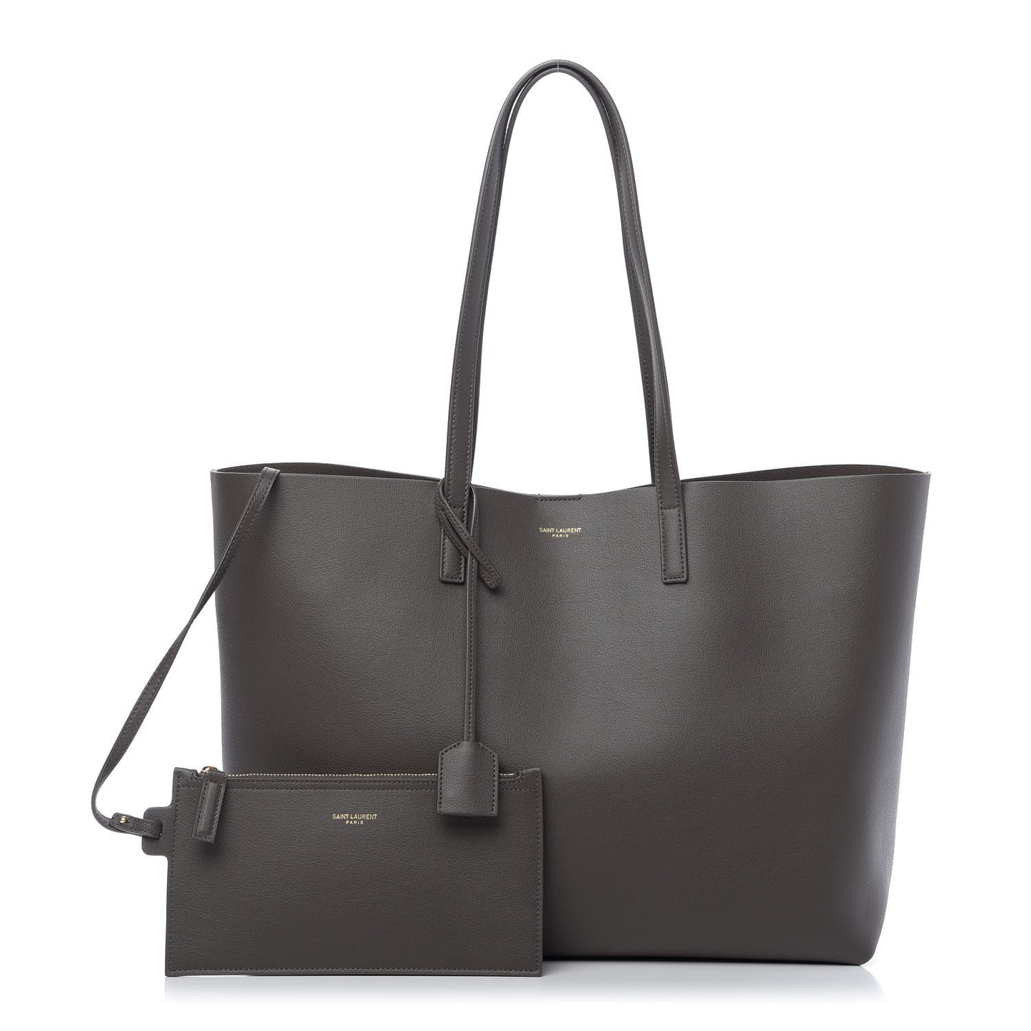Calfskin Large Shopping Tote Pebble