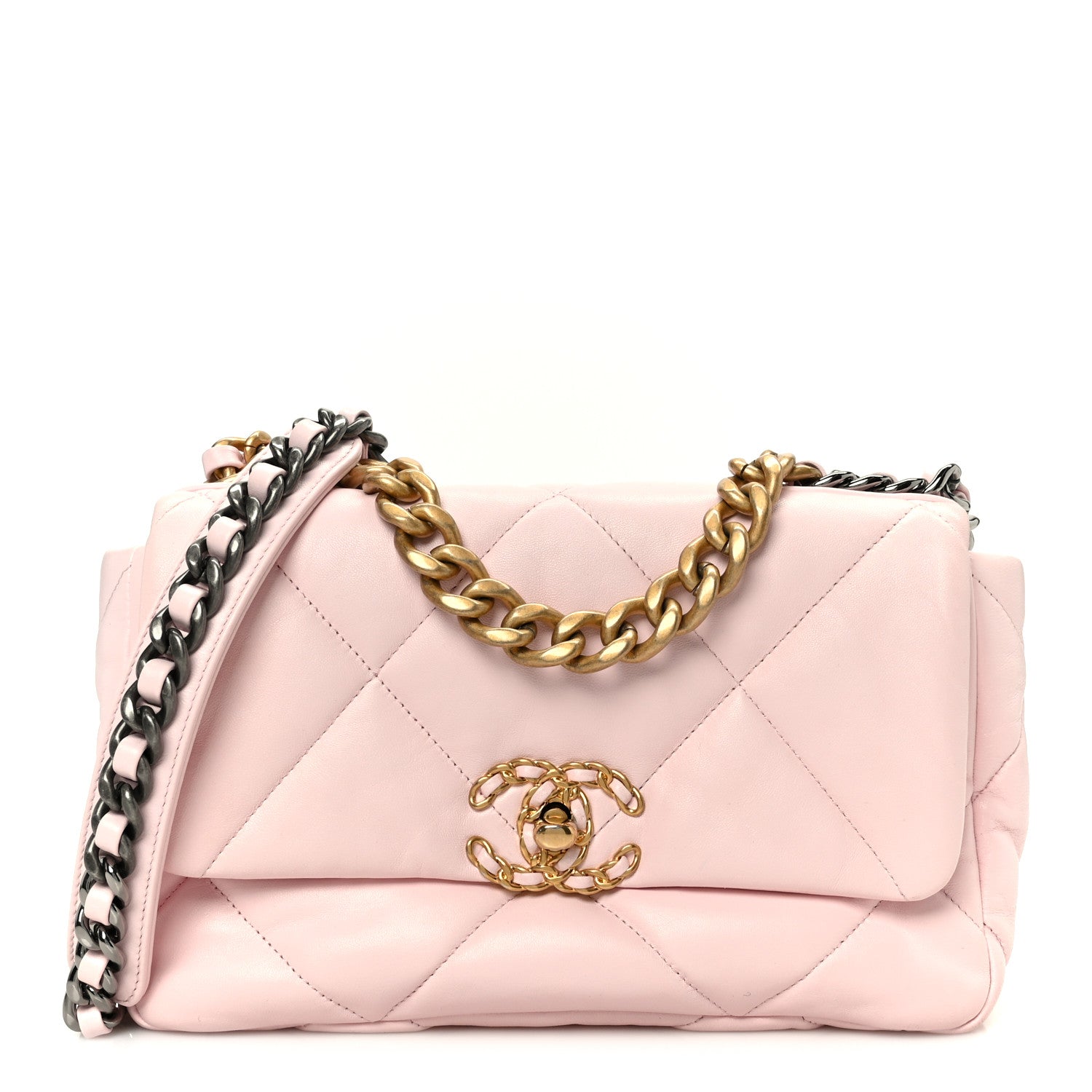 Chanel Lambskin Quilted Medium Chanel 19 Flap Light Pink 1 of 10