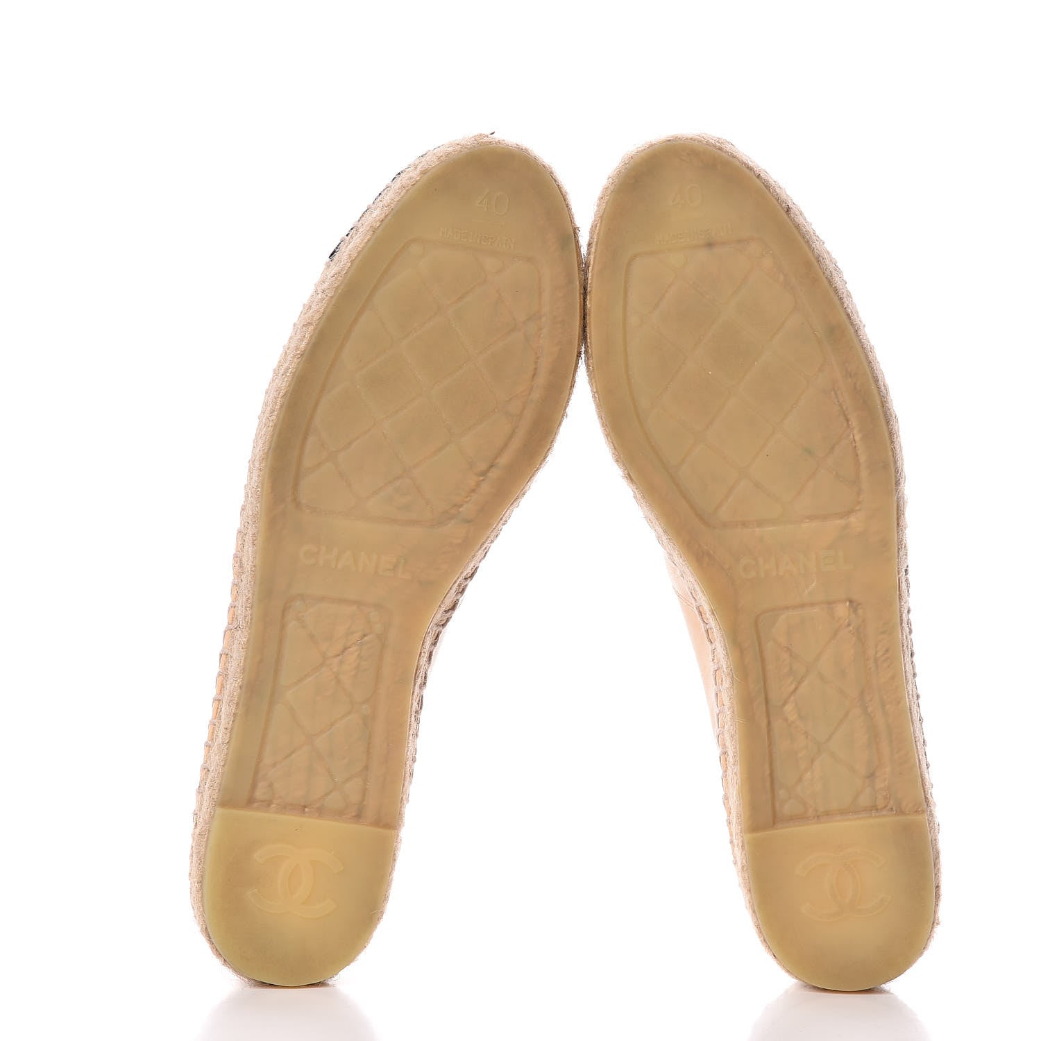 Chanel Lambskin CC Espadrilles 40 Beige Black 5 of 11