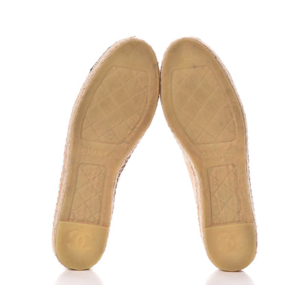 Chanel Lambskin CC Espadrilles 40 Beige Black 5 of 11