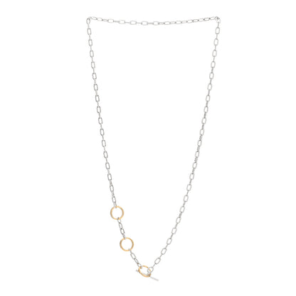 David Yurman Sterling Silver 18K Yellow Gold Madison Three Ring Chain Necklace 2 of 3