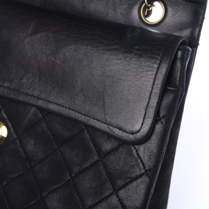 Chanel Lambskin Quilted Medium Double Flap Black 16 of 17