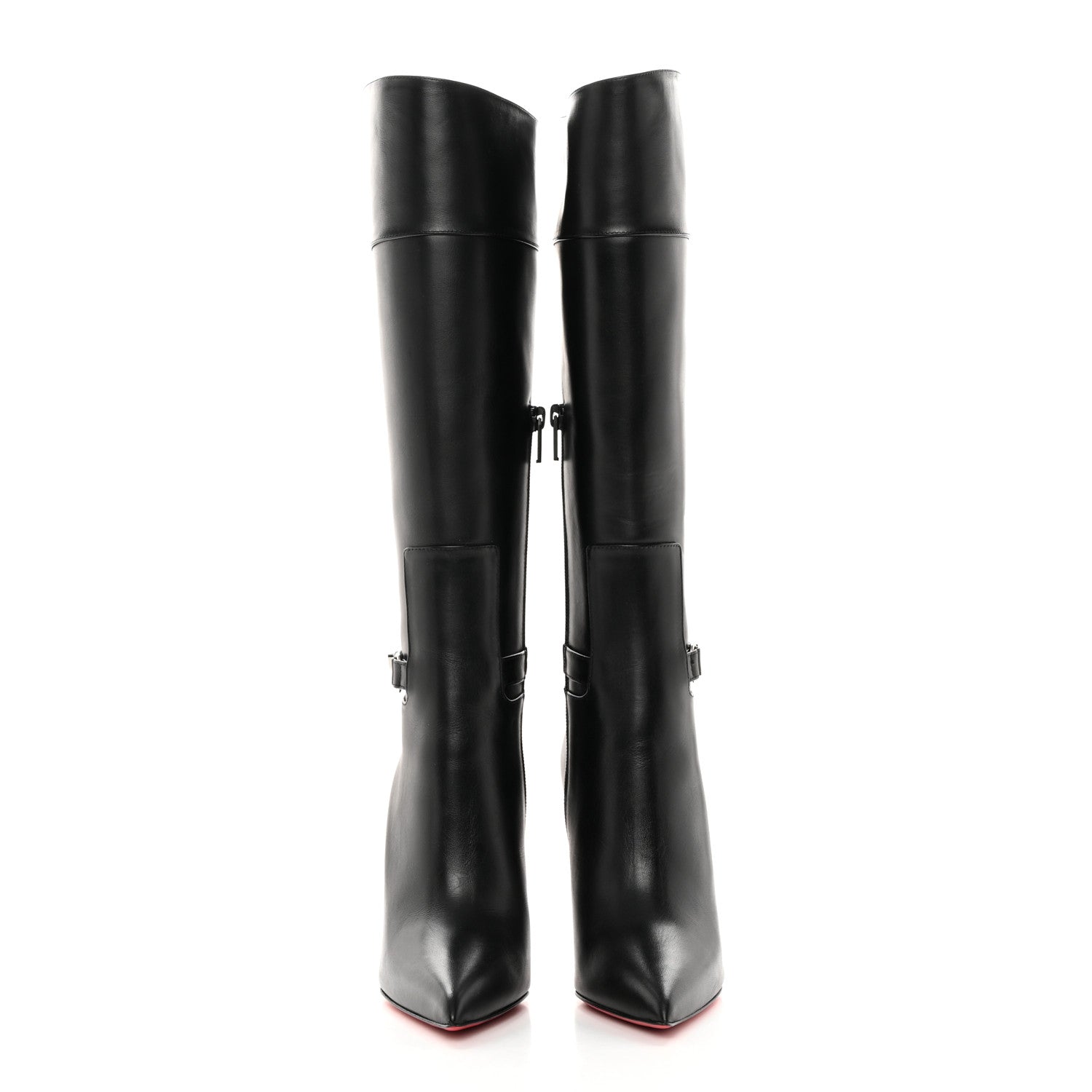 Christian Louboutin Calfskin Lock Kate Botta 100 Knee High Boots 36 Black 2 of 9