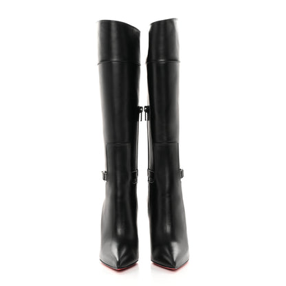 Christian Louboutin Calfskin Lock Kate Botta 100 Knee High Boots 36 Black 2 of 9