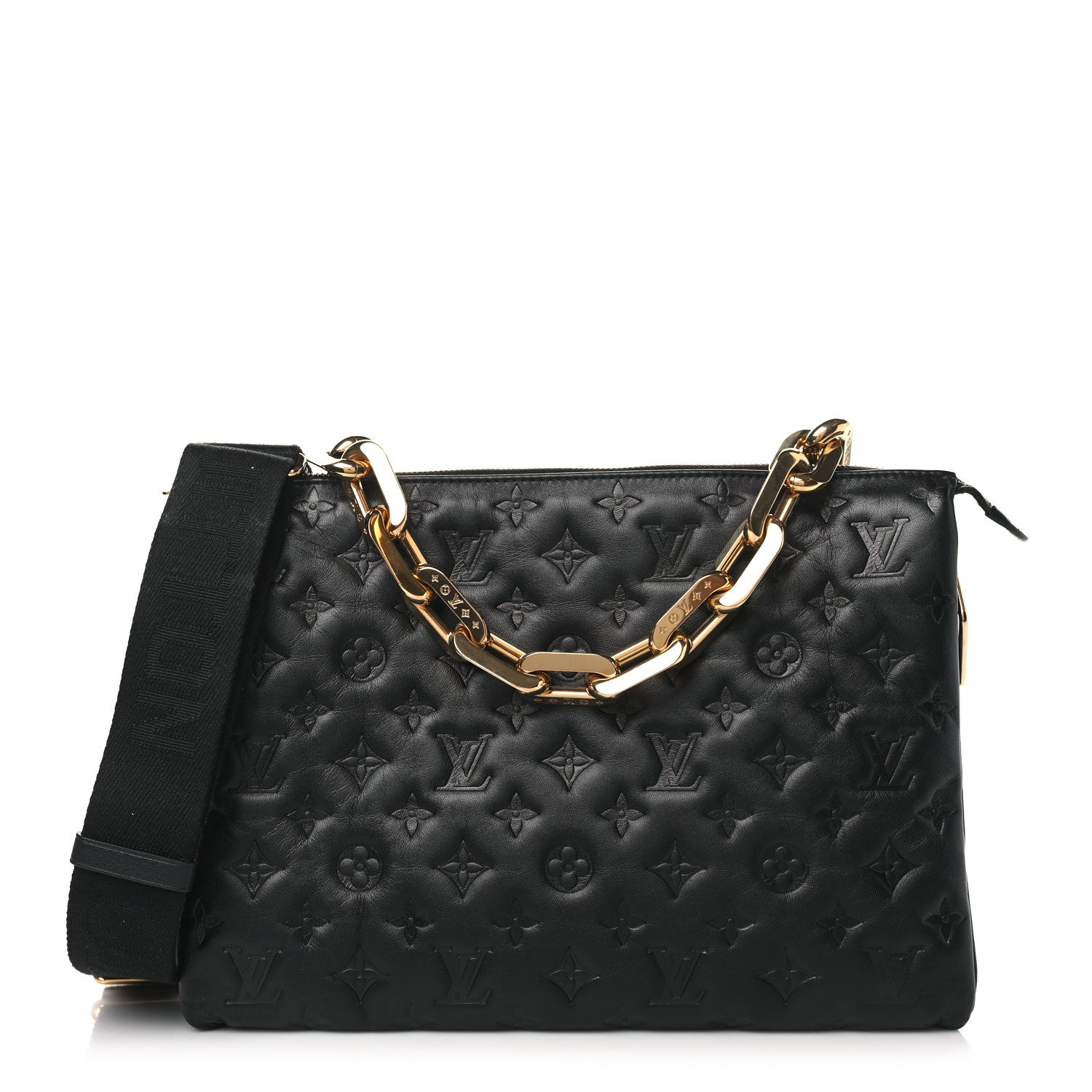 Louis Vuitton Lambskin Embossed Monogram Coussin MM Black 1 of 10