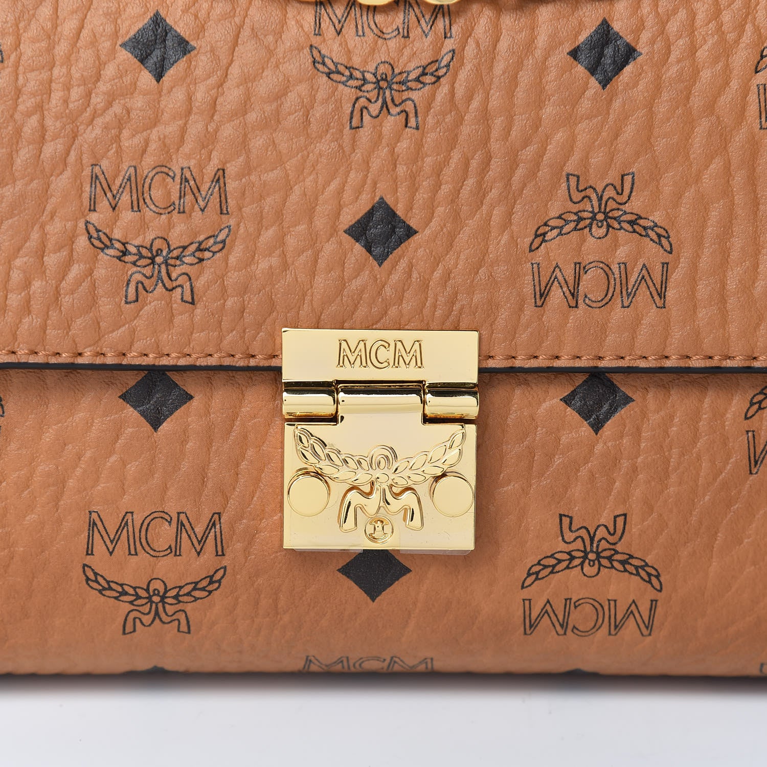 MCM Visetos Small Millie Crossbody Bag Cognac 8 of 10