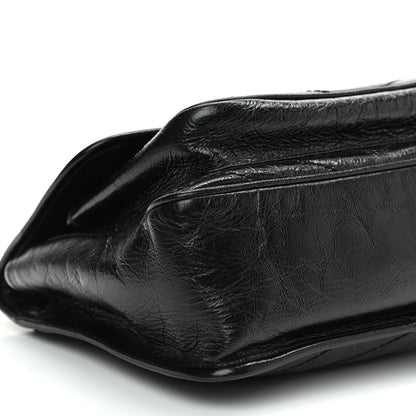 Saint Laurent Crinkled Calfskin Matelasse Monogram Medium Niki Chain Satchel Black 8 of 9