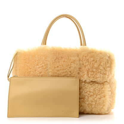 Bottega Veneta Shearling Small Intrecciato Arco Tote Teddy 1 of 8